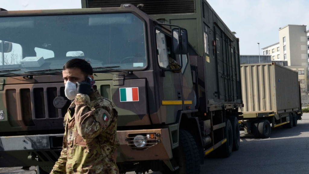 Camion militari a Bergamo