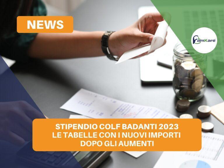 Aumento stipendio badante colf 2023